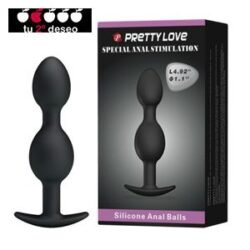PLUG ANAL PRETTY LOVE SILICONE ANAL BALLS NEGRO