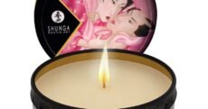 VELA MASAJE MINI SHUNGA PÉTALOS DE ROSA