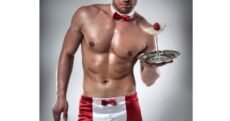DISFRAZ CAMARERO SEXY ROJO/BLANCO PASSION  S/M