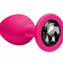 PLUG JOYA ANAL SILICONA ROSA NEGRO S