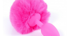 PLUG SILICONA COLA CONEJITO ROSA -S-