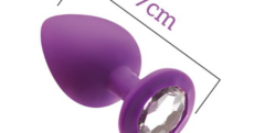 PLUG JOYA ANAL SILICONA MORADO/PLATA - S - 7X2,5CM