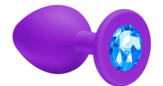 PLUG JOYA ANAL SILICONA MORADO/AZUL -S-