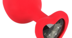PLUG SILICONA ROJO CORAZÓN NEGRO -M-